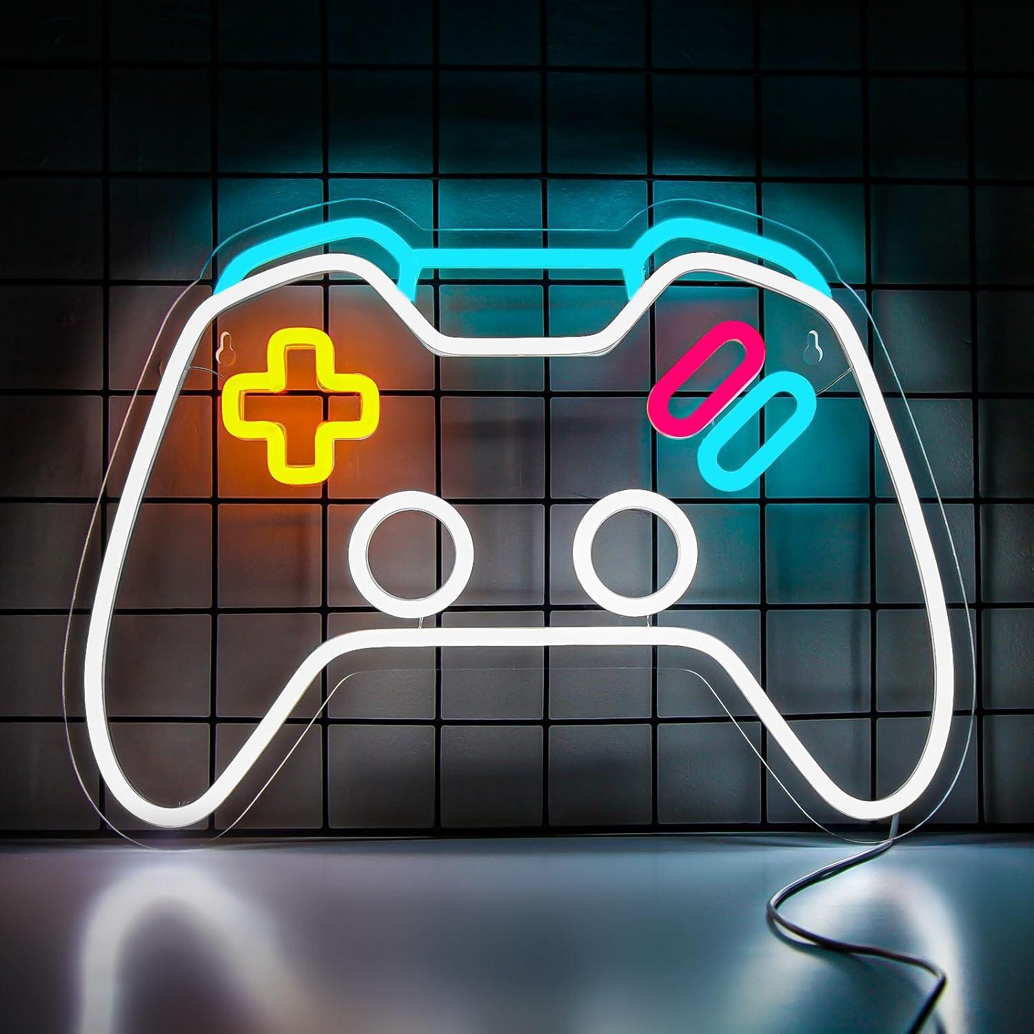 Party Games Ideas For Teens - ป้ายไฟนีออนเกม ป้ายไฟ LED ปรับความสว่างได้ รูปทรงจอยเกม สำหรับตกแต่งผนังห้องเกม