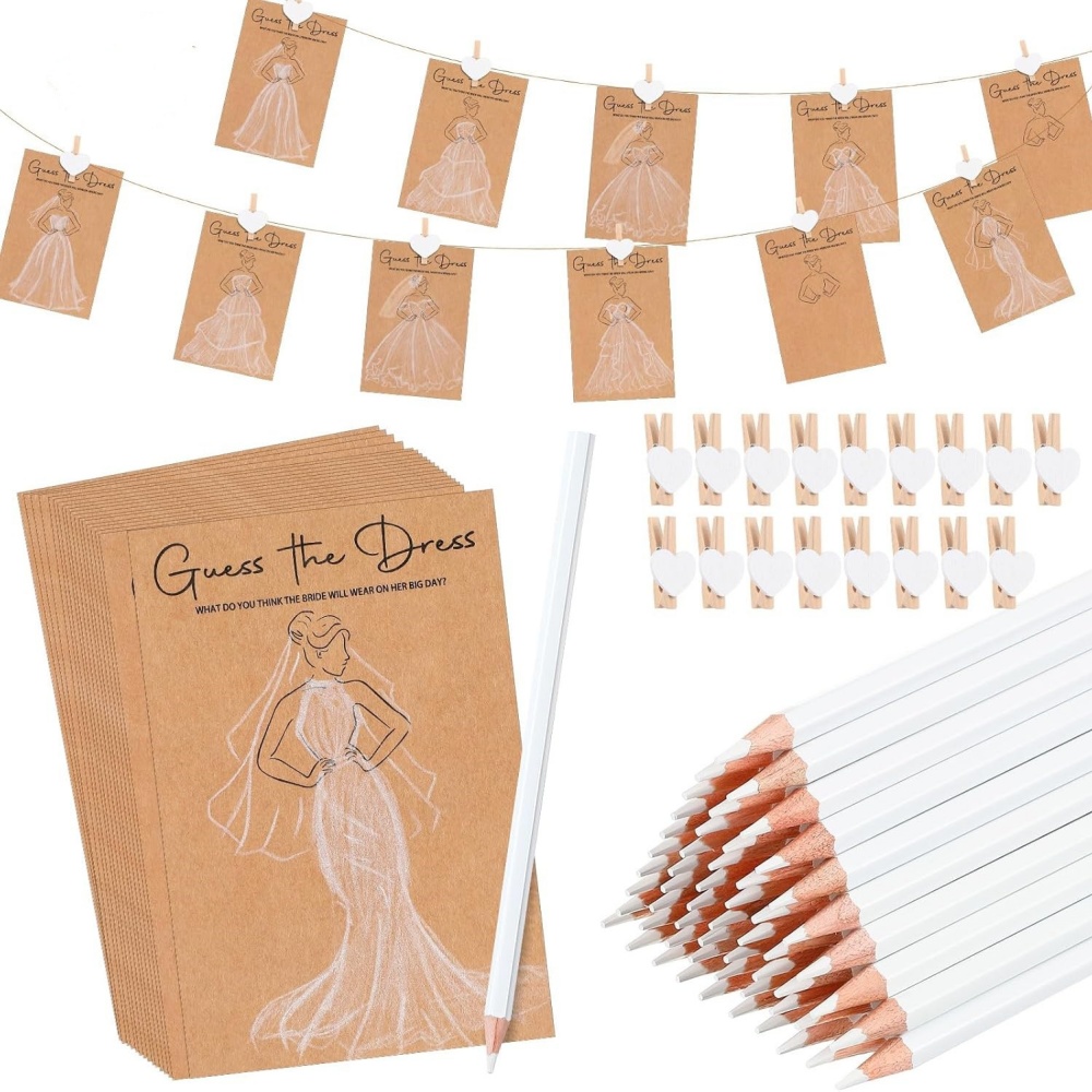 Party Games Bridal Shower - 10/20 ชุดเดานางานแต่งงานการ์ดเกมเจ้าสาวมือวาดเกมการ์ดคลิปปากกางานแต่งงานตกแต่ง