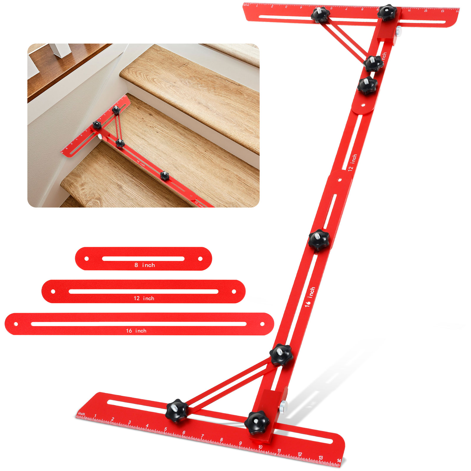 Ladder Toss Set - บันไดแม่แบบเครื่องมืออลูมิเนียมอัลลอยด์ยืดหยุ่นง่ายปรับบันไดวัดบันไดสําหรับบันได Risers ชั้นวางพาร์ทิชัน