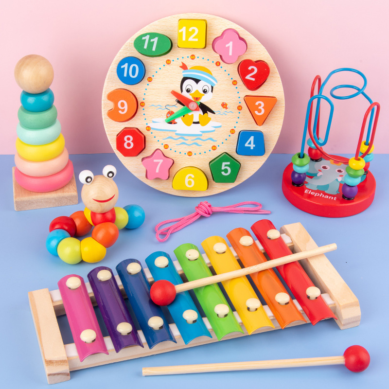 Party Games Kids Birthday - Montessori ของเล่นเด็กเด็ก 3D ปริศนาไม้การเรียนรู้เด็กเกมของเล่นเพื่อการศึกษาของเล่นไม้สําหรับของขวัญวันเกิดเด็ก