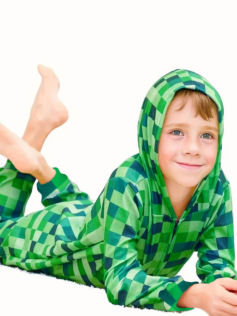 Party Games Minecraft - ไม้เลื้อยเครื่องแต่งกายCarnival Boys 'เกมHooded Jumpsuitคอสเพลย์วันเกิดParty