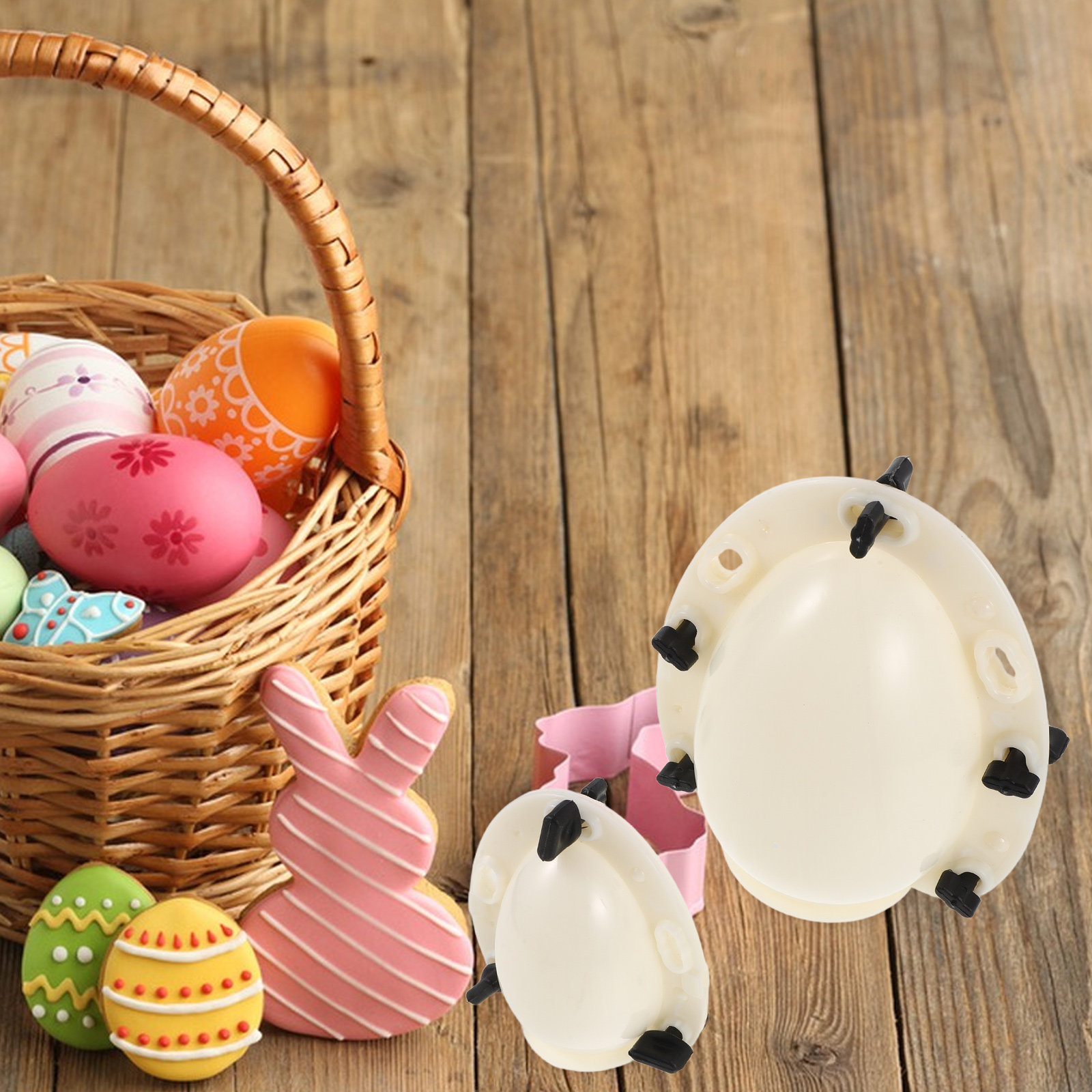 Party Games Egg - แม่พิมพ์ไข่อีสเตอร์พลาสติก 2 ชิ้น ขนาด 6 นิ้ว