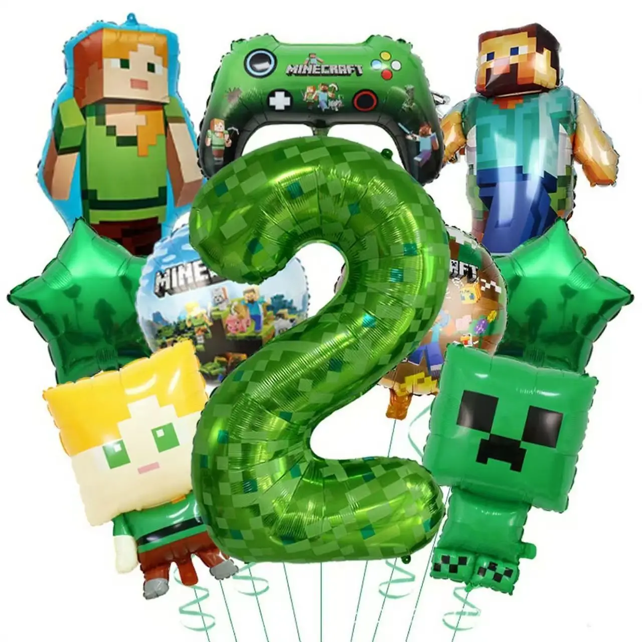บอลลูนฟิล์มอลูมิเนียมลายพิกเซล - Party Games Minecraft บทวิจารณ์และราคา
