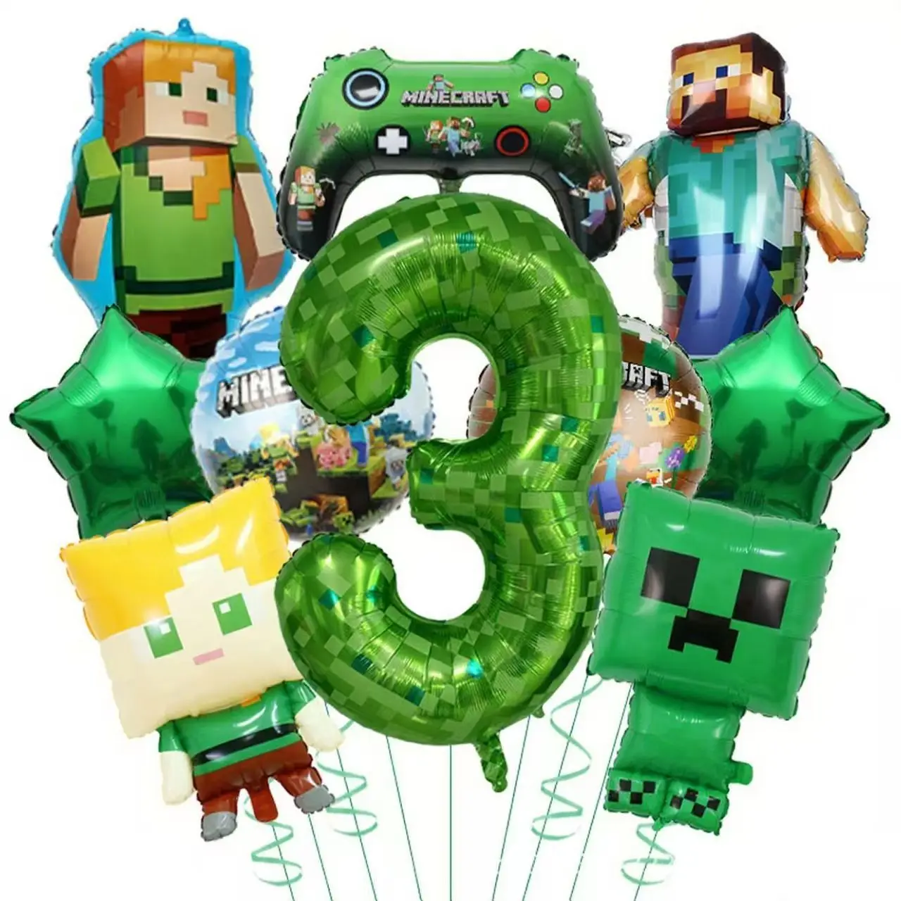 บอลลูนฟิล์มอลูมิเนียมลายพิกเซล - Party Games Minecraft บทวิจารณ์และราคา