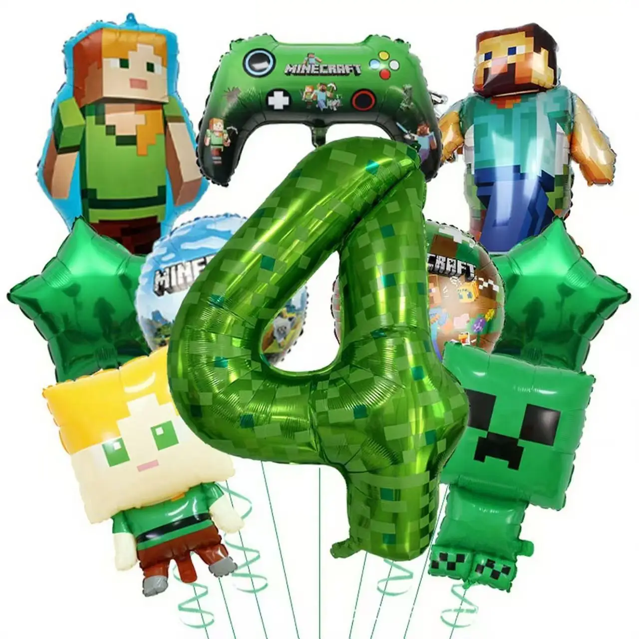บอลลูนฟิล์มอลูมิเนียมลายพิกเซล - Party Games Minecraft บทวิจารณ์และราคา