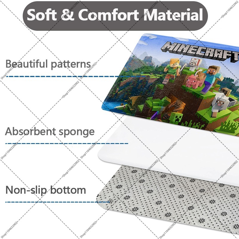 พรมปูพื้นผ้าสักหลาดลาย Minecra - Party Games Minecraft บทวิจารณ์และราคา